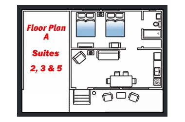 Floorplan: Suites 2, 3, and 5